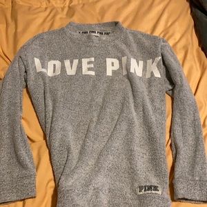 Pink brand gray sweatshirt